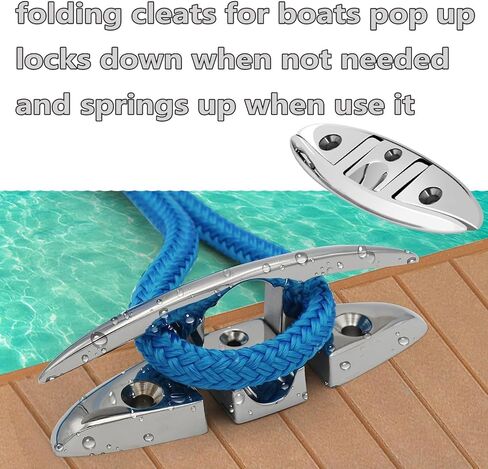 316 الفولاذ المقاوم للصدأ للطي المربط 6 بوصة قارب الوجه المربط، البحرية قابلة للطي سحب المربط، قارب قفص الاتهام الوجه المرابط، قارب حبل المربط مع السحابات، حزمة من 2 in Kuwait