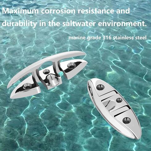 316 الفولاذ المقاوم للصدأ للطي المربط 6 بوصة قارب الوجه المربط، البحرية قابلة للطي سحب المربط، قارب قفص الاتهام الوجه المرابط، قارب حبل المربط مع السحابات، حزمة من 2 in Kuwait