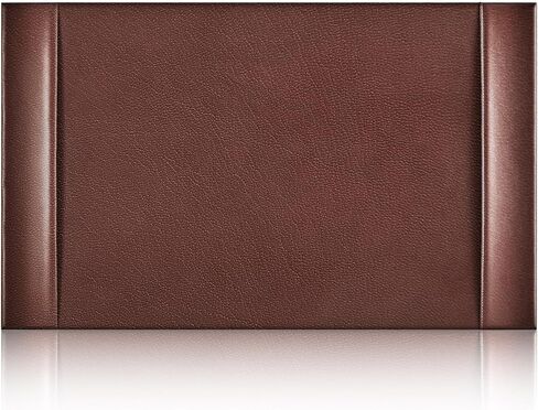 Saysurey Leather Desk Pad Protector 30" x 18" Leather Desk Blotter with Side Rails Executive Leather Desk Mat for Office Home Workplace Desktop Writing Surface Board (Brown) in Kuwait