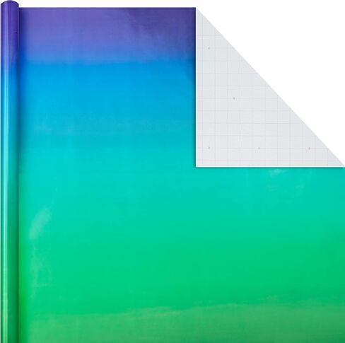 Hallmark Ombre Foil Wrapping Paper with Cut Lines on Reverse (3 Rolls: 60 sq. ft. ttl) Blue & Green, Silver & Gold, Red & Purple in Saudi Arabia