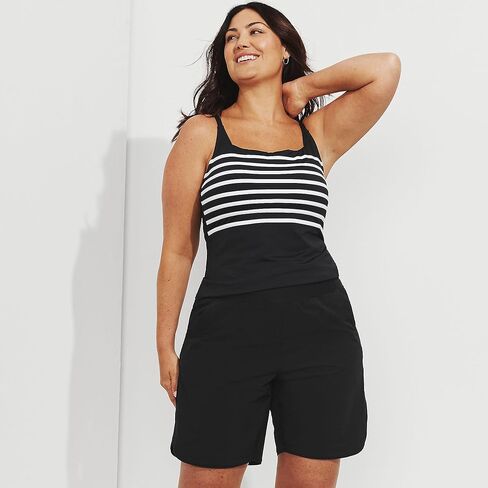 شورت Lands' End للسيدات مقاس 9 بوصات سريع الجفاف بخصر مرن متواضع للسباحة مع لباس داخلي in Kuwait