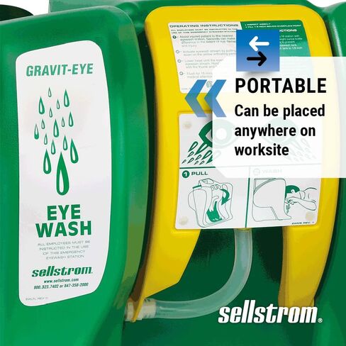 محطة غسيل العين Sellstrom - غسيل الطوارئ المحمول - معدات الإسعافات الأولية لموقع العمل - تلبي متطلبات ANSI in Kuwait