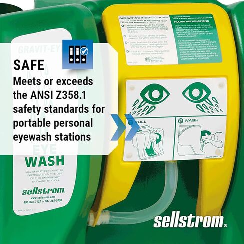 محطة غسيل العين Sellstrom - غسيل الطوارئ المحمول - معدات الإسعافات الأولية لموقع العمل - تلبي متطلبات ANSI in Kuwait