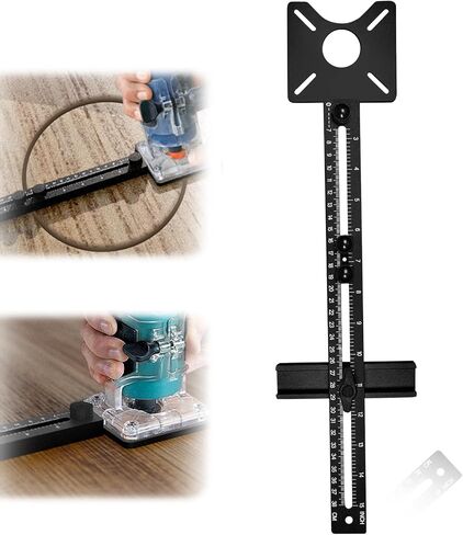 3 in 1 Router Tool Milling Groove Bracket, Cabinet Hardware Jig, Adjustable Router Circle Cutting Guide, Multifunctional Router Jig for Woodworking Wood Router Tool(Black) in Saudi Arabia