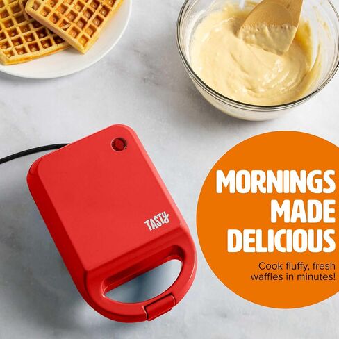 Tasty Mini Nonstick Waffle Maker, Perfect for Individual Waffles, Hash Browns, Brownies and more, Quick Results, Easy Clean Up, 600W, Aqua in Kuwait