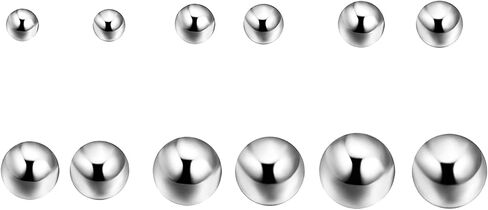 HENGYID 6 Pair Stainless Steel Round Ball Stud Earrings Set for Women 4mm-10mm, Simple Polished Ball Studs Hypoallergenic Jewelry in Saudi Arabia