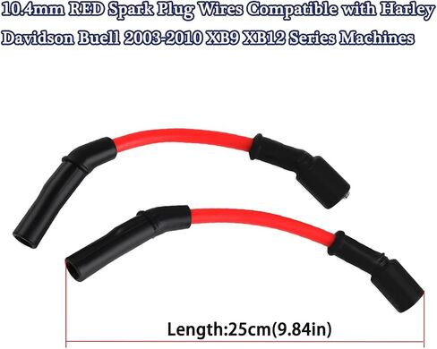 XYgdhqpt 10.4mm RED Spark Plug Wires Compatible with Harley Davidson Buell 2003-2010 XB9 XB12 Series Machines in Saudi Arabia