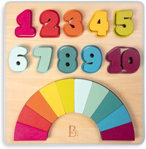 B. toys- Counting Rainbows- Number Puzzle for Kids – Wooden Number Puzzle – Counting Toy for Toddlers – 20 Chunky Puzzle Pieces – 18 Months + in Saudi Arabia