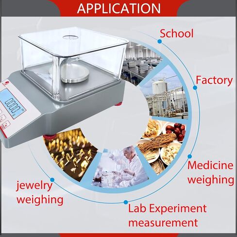 AMGPRSTE Lab Precision Milligram 500g x 1mg Analytical Balance | High Accuracy Digital Scientific Scale | 0.001 Gram Scale Weighs Scale Centigram Scale Calibrated Scales With RS232 Port and Windshield in Saudi Arabia