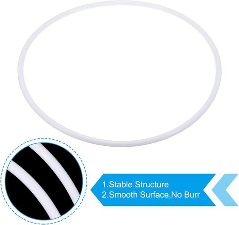 PATIKIL 4 Inch Dream Catcher Rings, 12 Pcs Plastic Macrame Wreath Floral Round Ring Hoop for Home Car DIY Craft Wedding Wall Hanging Decorations, White in Saudi Arabia
