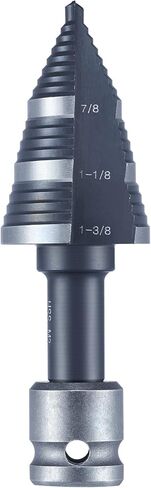 Anfrere M2 HSS Step Drill Bit for Impact Drills، 7/8"، 1-1/8"، 1-3/8" لقم الثقب المخروط الأسود لقطع ثقب الصفائح المعدنية الفولاذية، وحدة ثقب متعددة، أدوات منزلية لقم متدرجة in Kuwait