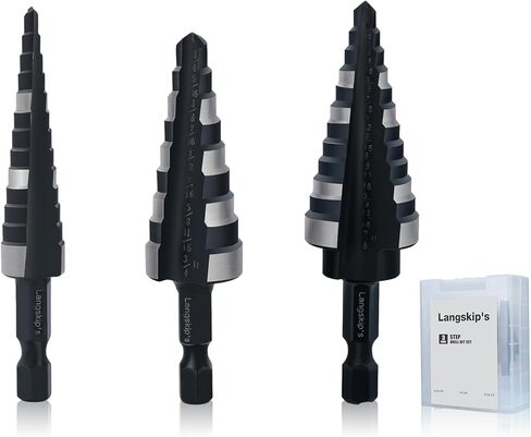 مجموعة لقم الثقب من لانجسكيب، لقم مثقاب فولاذية عالية السرعة M35 مخددة مزدوجة لحفر الثقب في الفولاذ المقاوم للصدأ والنحاس والألمنيوم والخشب والبلاستيك in Kuwait