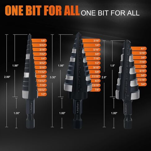 مجموعة لقم الثقب من لانجسكيب، لقم مثقاب فولاذية عالية السرعة M35 مخددة مزدوجة لحفر الثقب في الفولاذ المقاوم للصدأ والنحاس والألمنيوم والخشب والبلاستيك in Kuwait