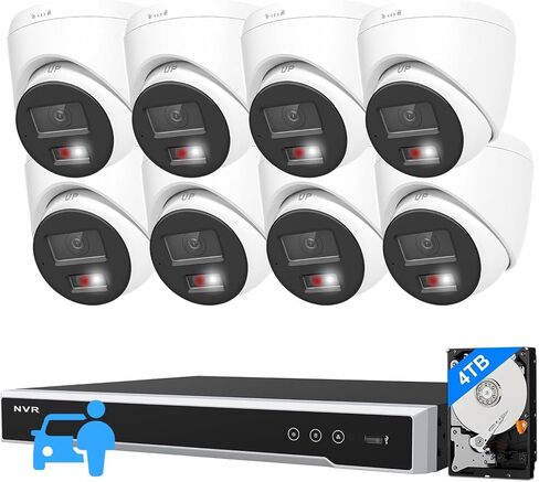 Anpviz 16CH PoE Security Camera System with Human/Vehicle Detection, 4K 16 Channel NVR with 4TB HDD, 8pcs 100ft Smart Dual Light Color Night Vision Outdoor IP 2.8mm Cameras for 24/7 Recording in Saudi Arabia