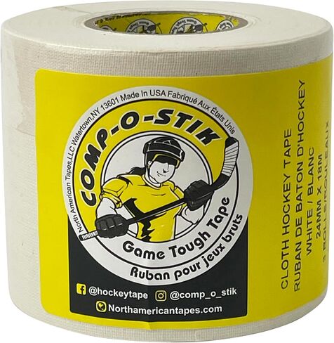 Comp-O-Stik Hockey Tape - 1" Clear, White, Black - 3 Roll Multipacks in Saudi Arabia