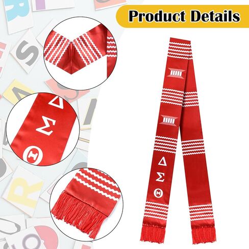 Vinsatin فئة 2024 Kente التخرج سرق البوليستر التخرج Kente سرق وشاح التخرج الأحمر والأبيض مع شرابة حمراء ل2024 غراد الفن الأفريقي، 72 × 4 بوصة in Kuwait