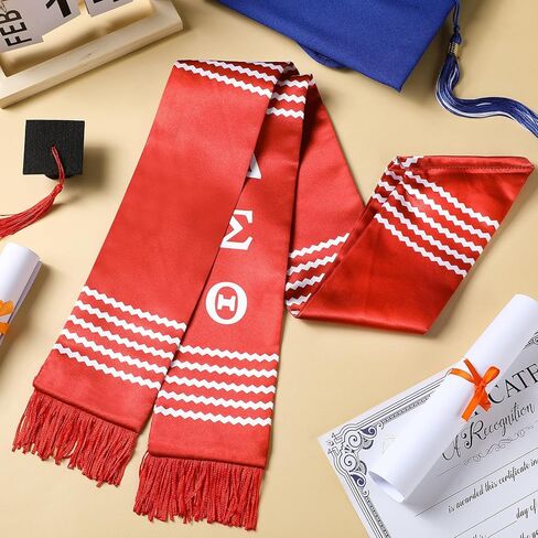 Vinsatin فئة 2024 Kente التخرج سرق البوليستر التخرج Kente سرق وشاح التخرج الأحمر والأبيض مع شرابة حمراء ل2024 غراد الفن الأفريقي، 72 × 4 بوصة in Kuwait