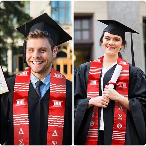 Vinsatin فئة 2024 Kente التخرج سرق البوليستر التخرج Kente سرق وشاح التخرج الأحمر والأبيض مع شرابة حمراء ل2024 غراد الفن الأفريقي، 72 × 4 بوصة in Kuwait