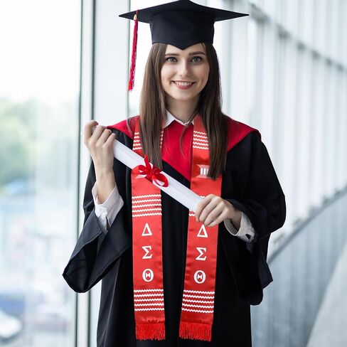 Vinsatin فئة 2024 Kente التخرج سرق البوليستر التخرج Kente سرق وشاح التخرج الأحمر والأبيض مع شرابة حمراء ل2024 غراد الفن الأفريقي، 72 × 4 بوصة in Kuwait