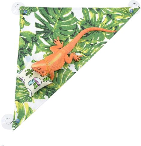 pranovo Reptile Hammock Swing Hanging Bed Lounger Ladder with Adhesive Hooks and Suction Hook for Bearded Dragon Leopard Gecko Rat Lizard (Cactus Pattern) in Saudi Arabia
