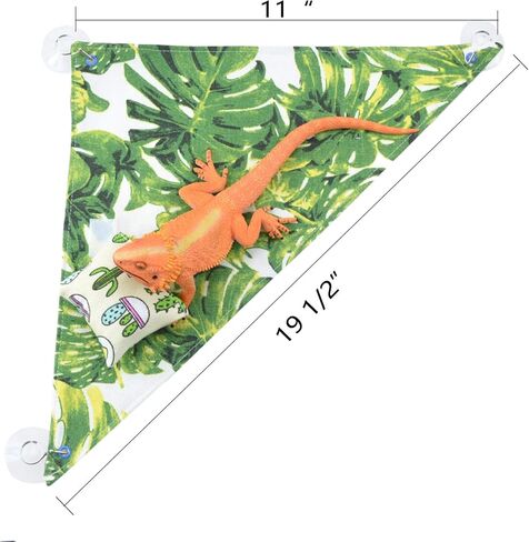 pranovo Reptile Hammock Swing Hanging Bed Lounger Ladder with Adhesive Hooks and Suction Hook for Bearded Dragon Leopard Gecko Rat Lizard (Cactus Pattern) in Saudi Arabia
