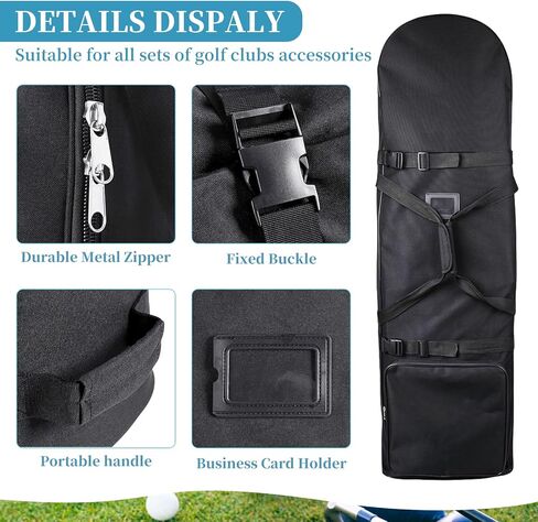 حقيبة سفر Gloserin للجولف مع عجلات، غطاء سفر خفيف الوزن ومحمول لنادي الجولف مثالي لشركات الطيران، 900D أكسفورد عالي التحمل مقاوم للاهتراء، ناعم الجوانب قابل للطي لسهولة التخزين in Kuwait