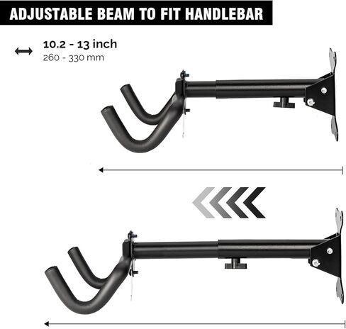 LalaKoo Bike Hanger Wall Mount - 2 Pack Adjustable Bike Garage Hanger Foldable Bicycle Rack Bicycle Storage Horizontal Indoor Outside Bike Hook for Garage for Road Mountain Hybrid Bikes in Kuwait