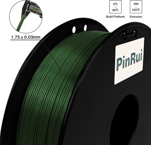 PinRui PLA خيوط حرير 1.75 مم 1 كجم، خيوط طابعة PLA ثلاثية الأبعاد، طباعة سلسة بدون اعوجاج، دقة الأبعاد +/- 0.03 مم، تناسب معظم طابعات FDM، بورجوندي (أحمر داكن) in Saudi Arabia
