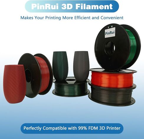 PinRui PLA خيوط حرير 1.75 مم 1 كجم، خيوط طابعة PLA ثلاثية الأبعاد، طباعة سلسة بدون اعوجاج، دقة الأبعاد +/- 0.03 مم، تناسب معظم طابعات FDM، بورجوندي (أحمر داكن) in Kuwait