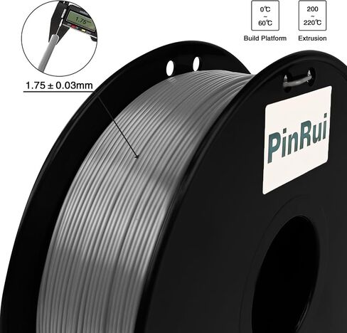 PinRui PLA خيوط حرير 1.75 مم 1 كجم، خيوط طابعة PLA ثلاثية الأبعاد، طباعة سلسة بدون اعوجاج، دقة الأبعاد +/- 0.03 مم، تناسب معظم طابعات FDM، بورجوندي (أحمر داكن) in Kuwait