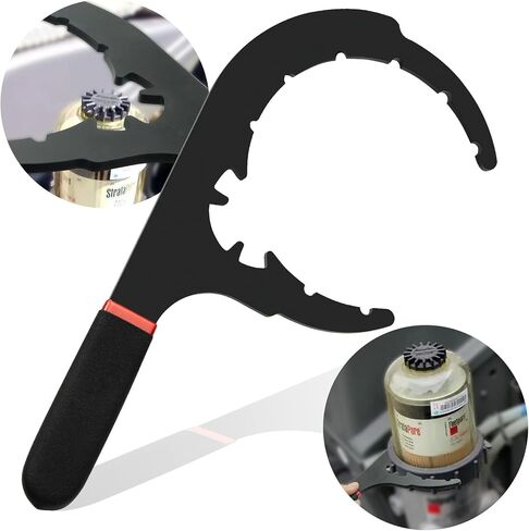 مفتاح فلتر وقود الديزل Sporthfish 61060 من أجل Paccar، أداة إزالة فلتر الوقود أداة فاصل الفلتر مناسبة لكينورث، بيتربيلت والكمون ديزل مفتاح فلتر الزيت على شكل حرف C 4.6 بوصة in Kuwait