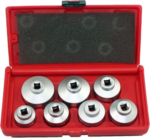 ABN Oil Filter Cap Wrench Metric 7-Piece Socket Set Tool Kit 24mm to 38mm for BMW, Mercedes, VW Paper Cartridge Housing in Saudi Arabia