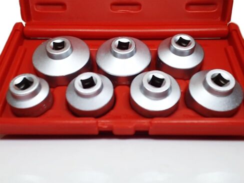 ABN Oil Filter Cap Wrench Metric 7-Piece Socket Set Tool Kit 24mm to 38mm for BMW, Mercedes, VW Paper Cartridge Housing in Saudi Arabia