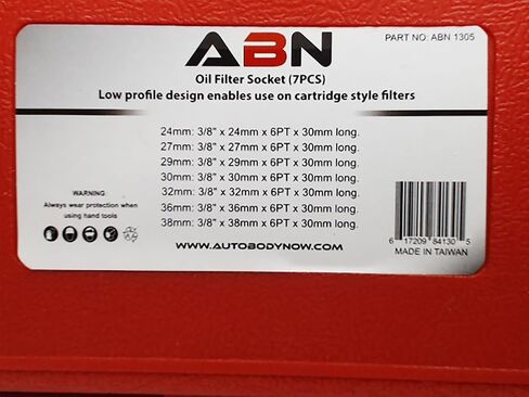 ABN Oil Filter Cap Wrench Metric 7-Piece Socket Set Tool Kit 24mm to 38mm for BMW, Mercedes, VW Paper Cartridge Housing in Saudi Arabia