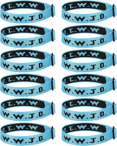 12PCS WWJD Bracelet Pack, Christian Gifts Adjustable Wristbands, WWJD Jesus Bracelets Bulk - What Would Jesus Do Bracelet for Women Men in Saudi Arabia