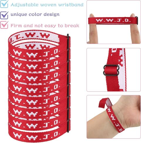 Meajjew 8PCS WWJD Bracelet Pack for Women Men, Christian Gifts Adjustable Wristbands, WWJD Jesus Bracelets Bulk - What Would Jesus Do Bracelet in Saudi Arabia