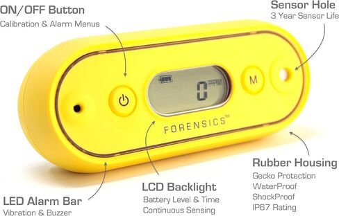 جهاز مراقبة H2S مقاوم للماء من الطب الشرعي | عمر البطارية لمدة عامين | مستشعر 3 سنوات | الولايات المتحدة الأمريكية معايرة NIST | مطاط ناعم الملمس | 0-100 جزء في المليون من كبريتيد الهيدروجين | in Kuwait