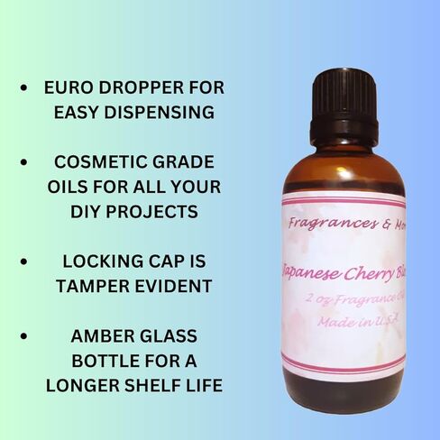 عطور وأكثر - زيت عطري بزهر الكرز الياباني لصنع الشموع 2 أونصة. (60 مل) روائح الشموع لصنع الشموع. زيت معطر للمنزل. الزيوت العطرية لصناعة الصابون. الزيوت العطرية. in Kuwait