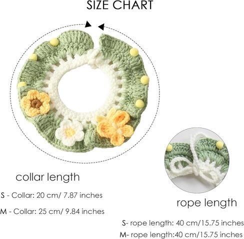 طوق لافيفيناك للقطط، طوق محبوك يدويًا للقطط مع فراشة زهرة للفتيات والقطط والكلاب المتوسطة وحفلات عيد الميلاد (M) in Kuwait