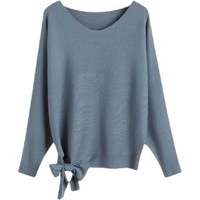 Women Sweaters Boat Neck Batwing Sleeves Slouchy Knitted Sweaters Casual Pullovers Tops for Women in Saudi Arabia