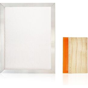 إطار طباعة الشاشة الحريرية من الألومنيوم مقاس 8 × 10 بوصة من Worown مع 110 شبكة بيضاء، بما في ذلك ممسحة طباعة الشاشة الخشبية مقاس 4 × 6 بوصة in Kuwait