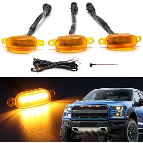 3 قطعة أضواء الشبكة الأمامية LED البيضاء لشواية ما بعد البيع طراز 2004-2019 Ford F150 Raptor ، مع ملحقات الحزام والصمامات in Kuwait