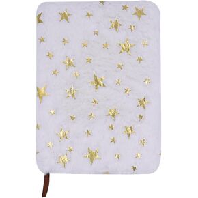 Caviotess Glitter Star Plush Diary for Girls Kids Cute Fuzzy Rainbow Notebook Journal Writing Planner Notepad (160 Pages) in Kuwait