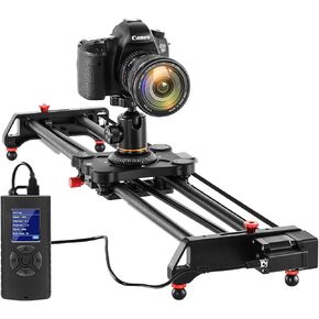 GVM Camera Slider Dolly Track, 31.5" Camera Slider Aluminum Rods Rotatable Rubber Wheels for DSLR Camera Camcorder and Low-Level Shooting in Saudi Arabia