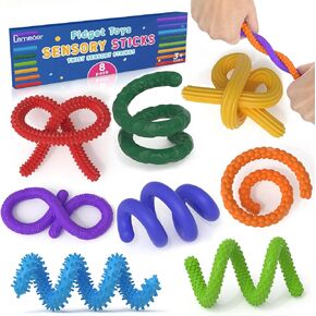 ألعاب تململ حسية للأطفال، 8 عبوات من العصي الحسية، لعبة تململ الإجهاد للفصل الدراسي والقلق والتوحد واضطراب فرط الحركة ونقص الانتباه، ألعاب سيليكون مرنة لمكاتب المكاتب للبالغين، والسفر، والطائرة. in Kuwait