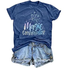 Magic Coordinator T Shirt Magic Kingdom Casual Tee Shirts Believe in Magic Tshirt Vacation Castle Graphic Tops in Saudi Arabia