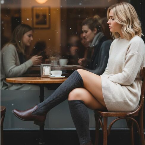 جوارب نسائية طويلة طويلة للركبة من Love Sock Company، جوارب شتوية لتدفئة الساق in Kuwait
