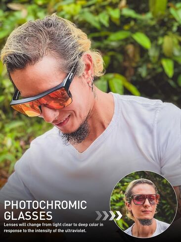 KAPVOE Photochromic Sunglasses Fit Over Glasses for Men Women Oversized Square UV400 Sports Cycling Golf Driving K216 in Saudi Arabia