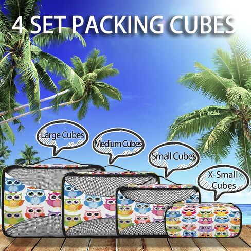 مكعبات التعبئة على شكل فراشة وردية عالية الكعب، 4 عبوات من أكياس تعبئة السفر، حمل فردي على حقائب الملابس الداخلية، منظم الأمتعة، مجموعة مكعبات التعبئة لحقيبة السفر على الظهر in Kuwait