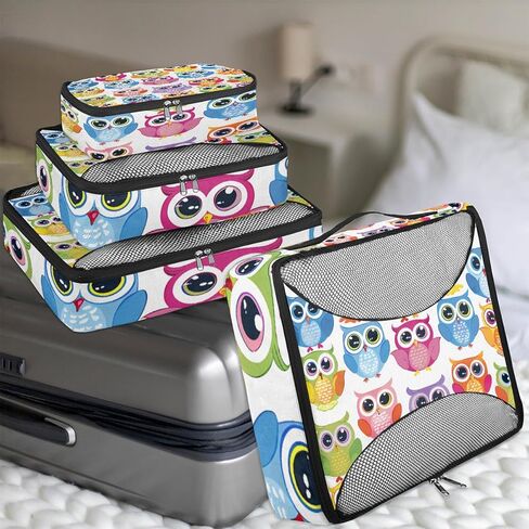 مكعبات التعبئة على شكل فراشة وردية عالية الكعب، 4 عبوات من أكياس تعبئة السفر، حمل فردي على حقائب الملابس الداخلية، منظم الأمتعة، مجموعة مكعبات التعبئة لحقيبة السفر على الظهر in Kuwait